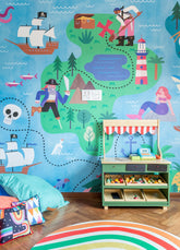Papel de Parede Infantil Mapa do Tesouro - Painel